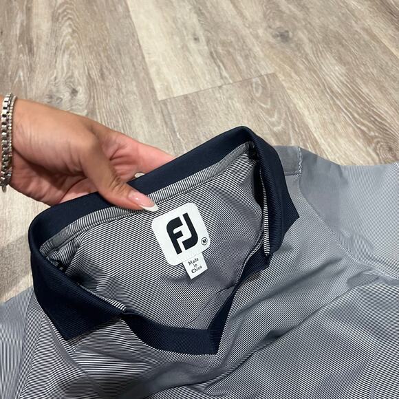 Foot Joy FJ End On End Open Collar Women Navy Blue Medium M - Picture 2 of 4